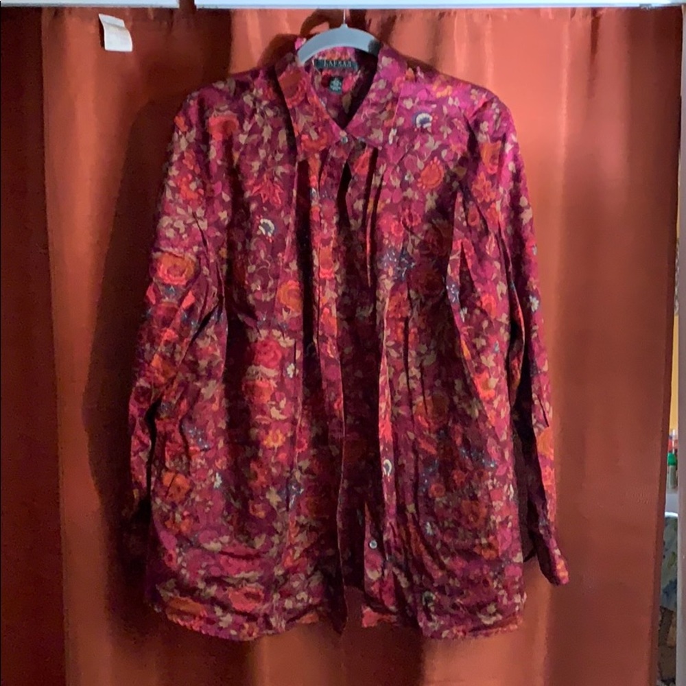 Women button up blouse by Ralph Lauren 2XL